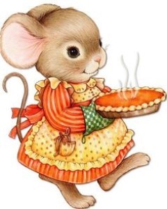 a thanksgiving mouse with pie